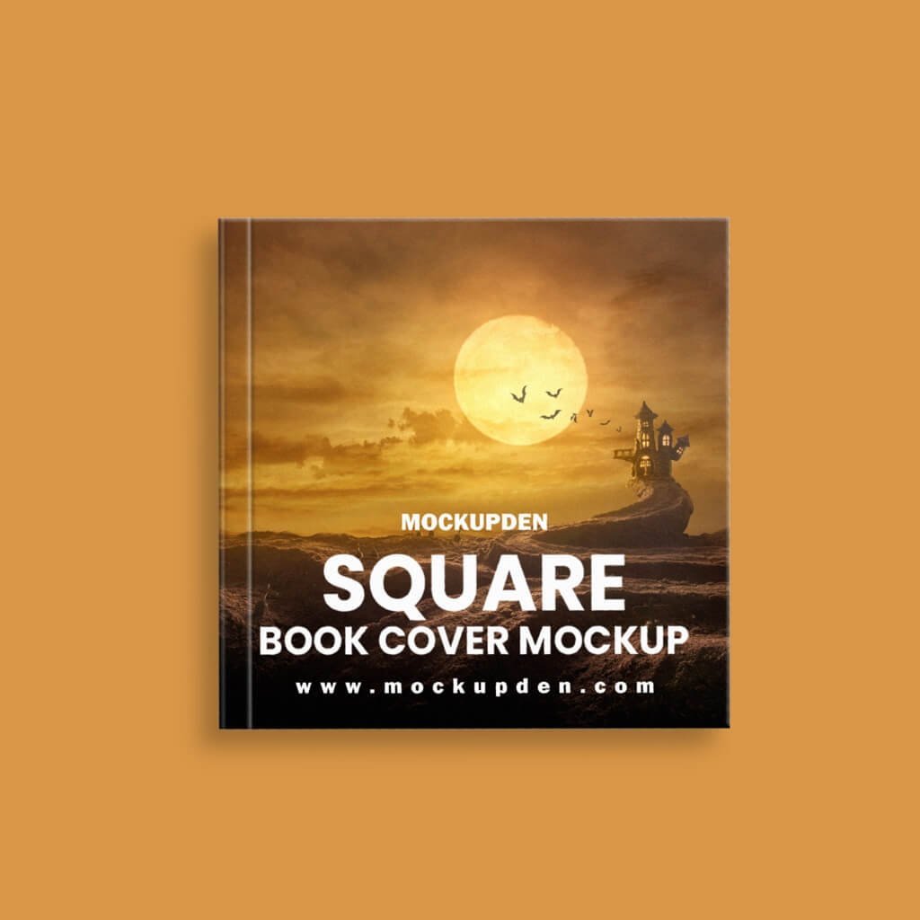 Design Free Square Book Cover Mockup PSD Template