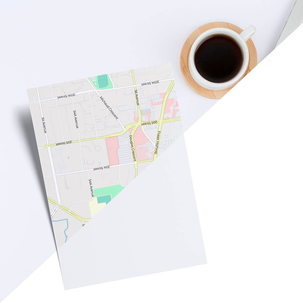 Editable Free Map Mockup PSD Template