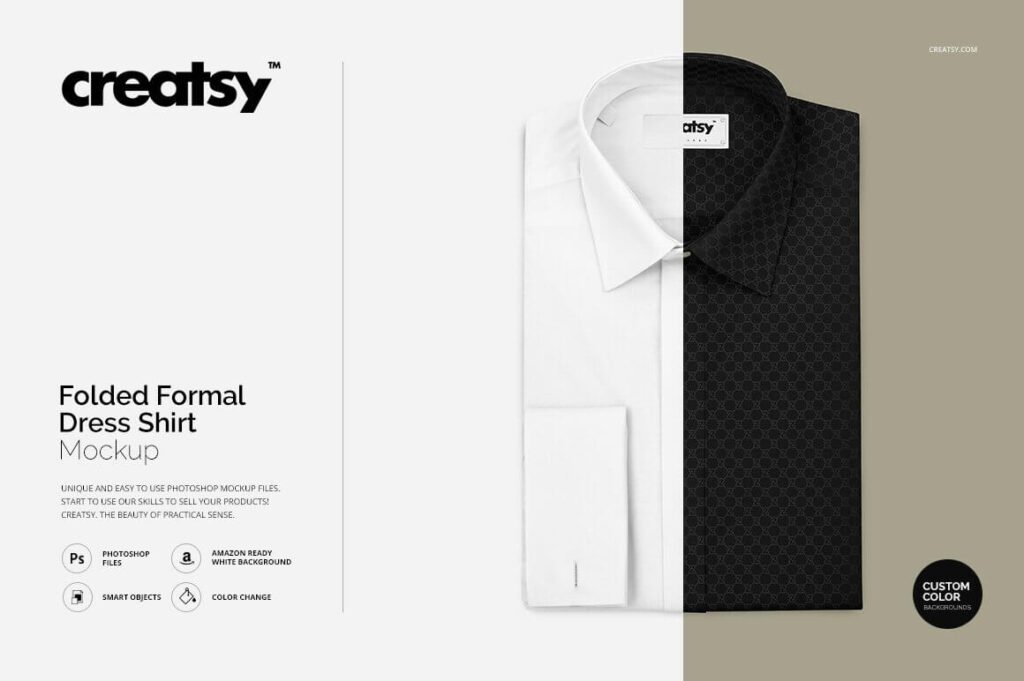 Folded Formal Dress Shirt Mockup