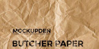 Free Butcher Paper Mockup PSD Template