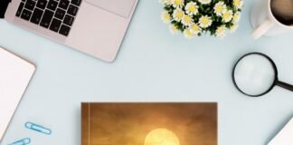 Free Square Book Cover Mockup PSD Template