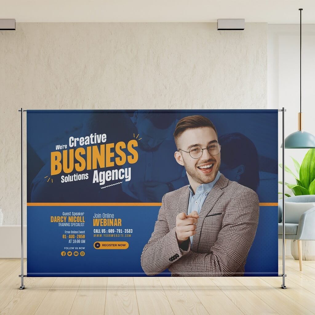 Free Stage Backdrop Mockup PSD Template