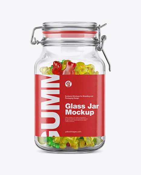 Gummy Bears Glass Jar Mockup