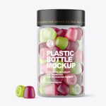 Plastic Bottle with Gummies Mockup