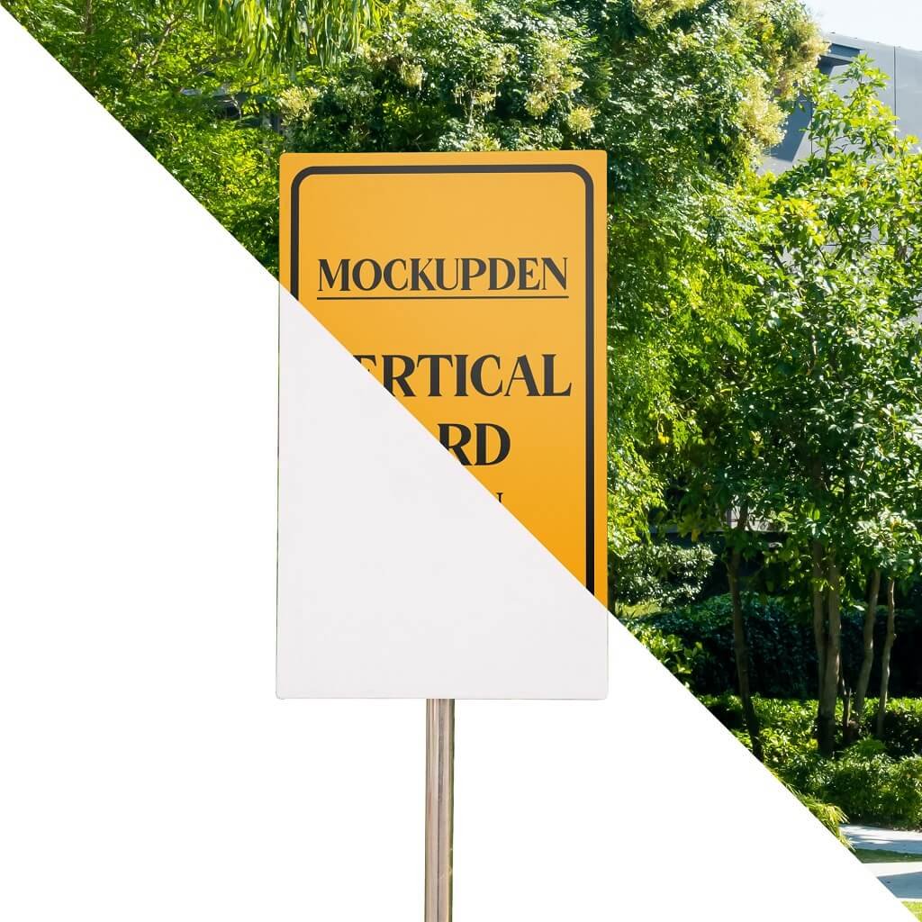 Editable Free Vertical Yard Sign Mockup PSD Template