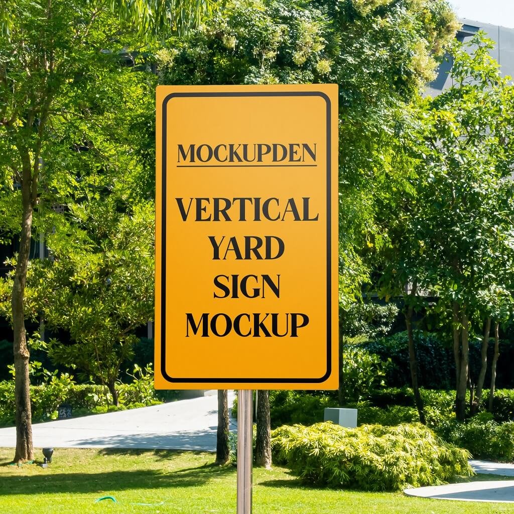 Free Vertical Yard Sign Mockup PSD Template