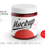 Clear Glass Jar with Jam Mockup