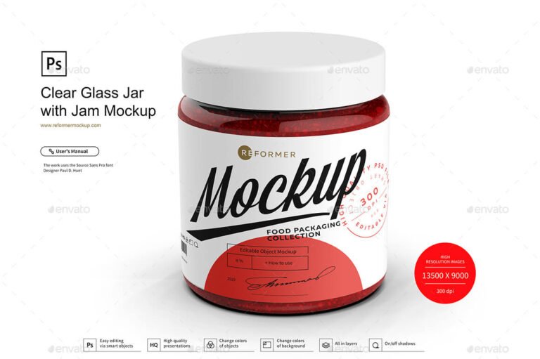 31+ Delicious Jam Jar Mockup PSD Mockup Templates