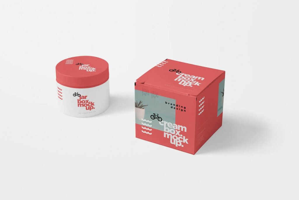 Cosmetic Jar & Box Mockups