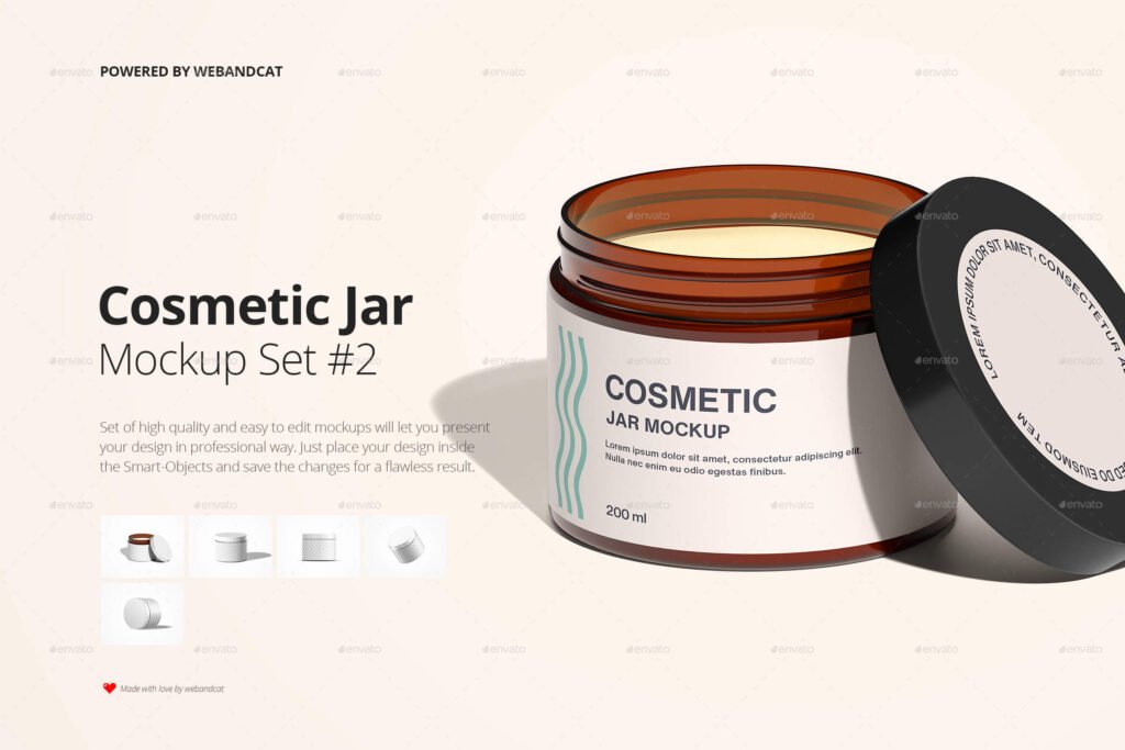 Cosmetic Jar Mockup Set 2