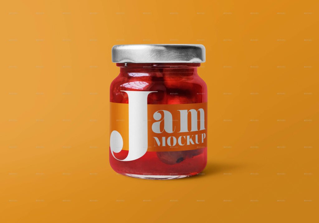 Glass Jar with Jam Mockup Set