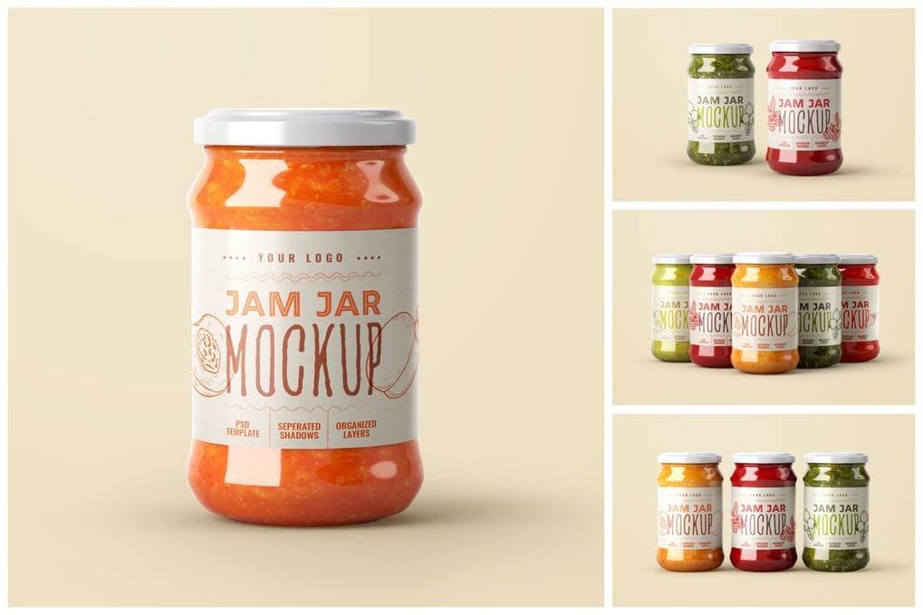 Jam Jar Mockup Set | Label Design