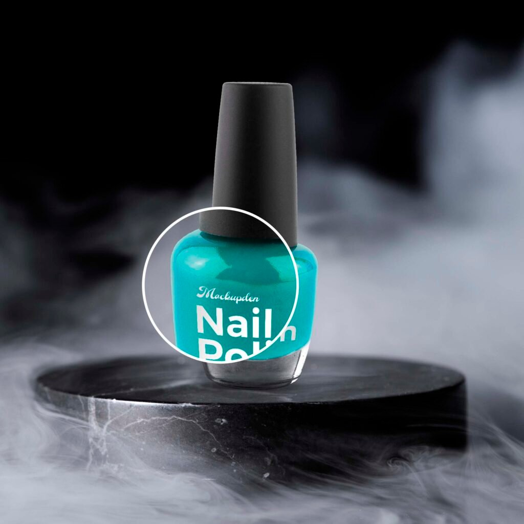 Close Up Of a Free Nail Polish Bottle Mockup PSD Template