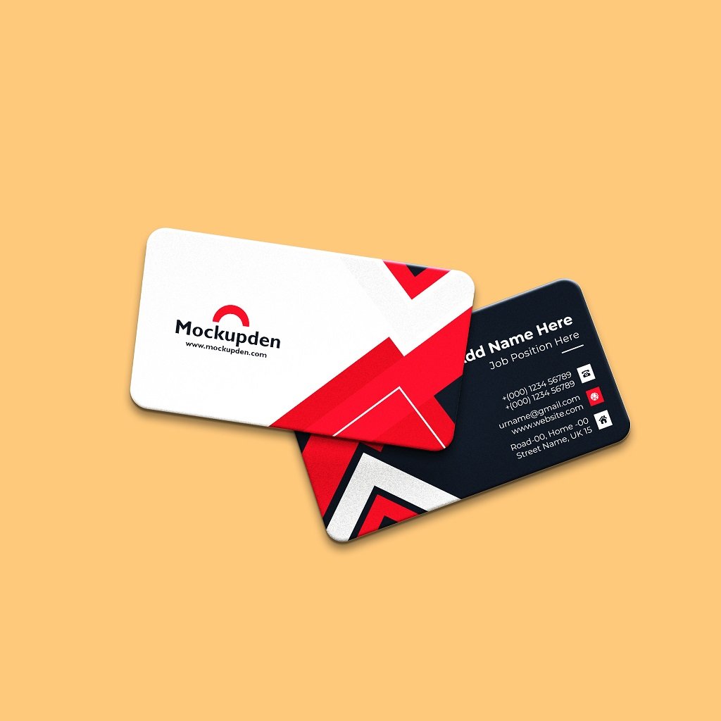 Design Rounded Corner Business Card Mockup