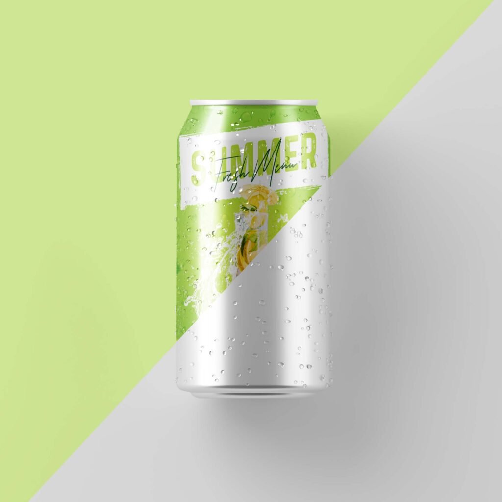 Editable Free Cold Drink Can Mockup PSD Template