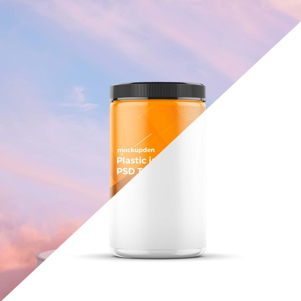 Editable Free Plastic Jar Mockup PSD Template