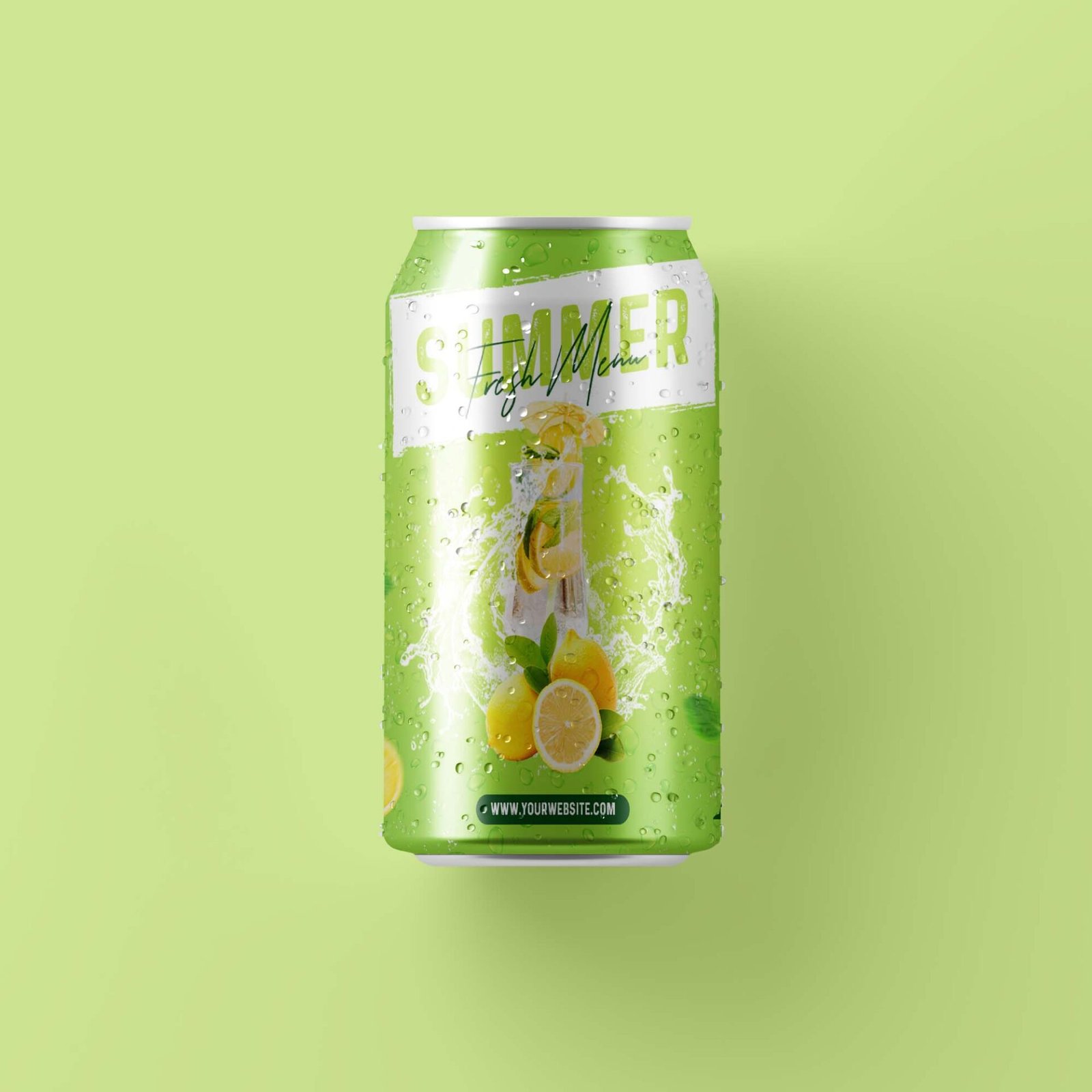 Free Cold Drink Can Mockup PSD