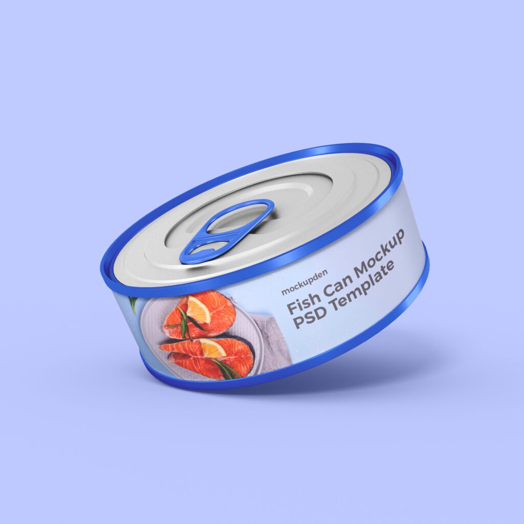 Free Fish Can Mockup PSD Template