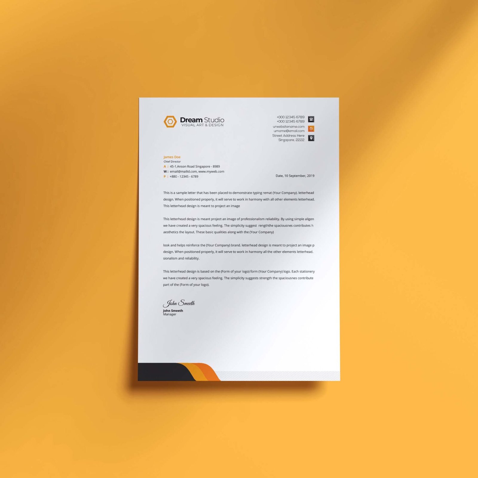 Free Letter Paper Mockup PSD