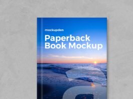 Free Paperback Book Mockup PSD Template