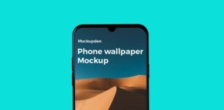 Free Phone Wallpaper Mockup PSD Template
