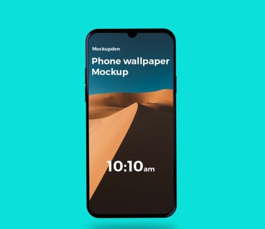 Free Phone Wallpaper Mockup PSD Template