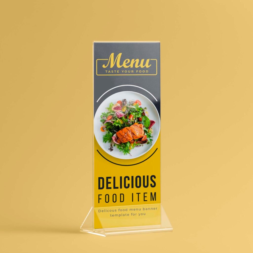 Free Table Menu Mockup PSD Template