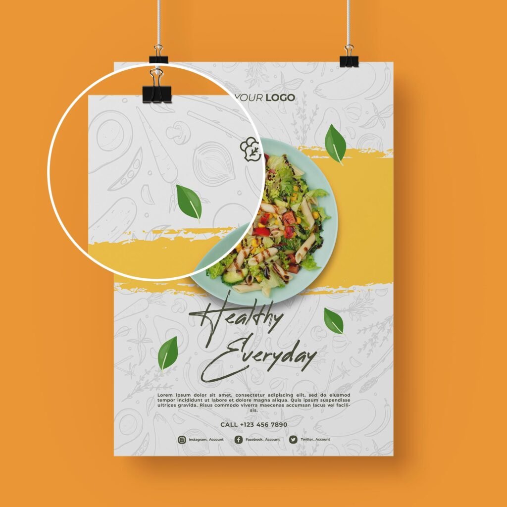 Close Up of a Free 11x17 Poster Mockup PSD Template