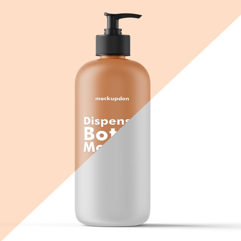 Editable Dispenser Bottle Mockup PSD Template