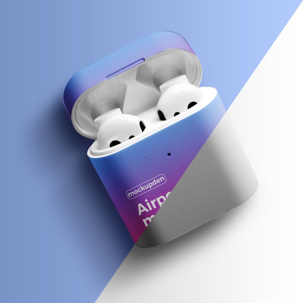 Editable Free Airpods Case Mockup PSD Template