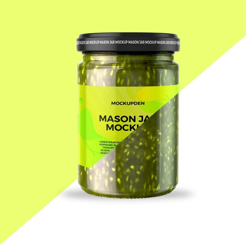 Editable Free Mason Jar Mockup PSD Template