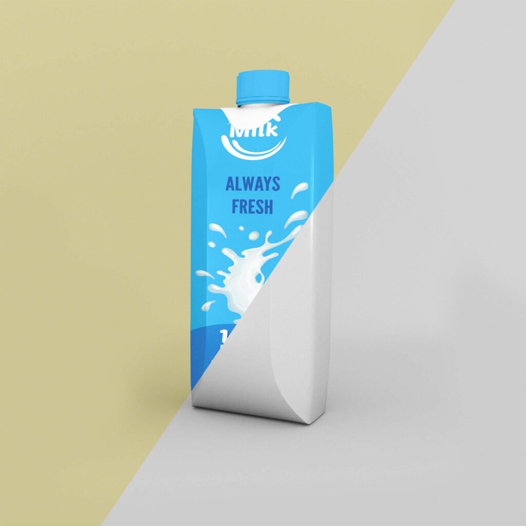 Free Milk Package Mockup PSD Template