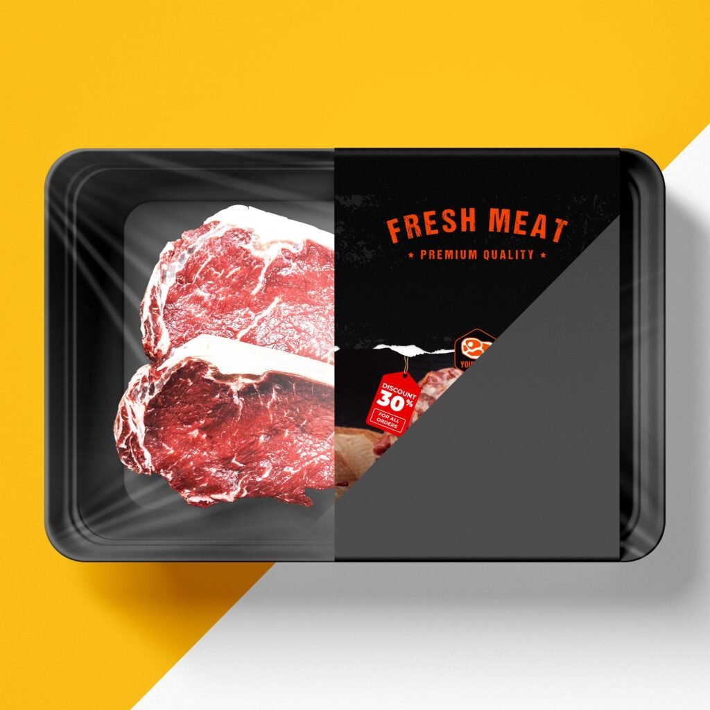 Editable Free Packaging Meat Tray Mockup PSD Template