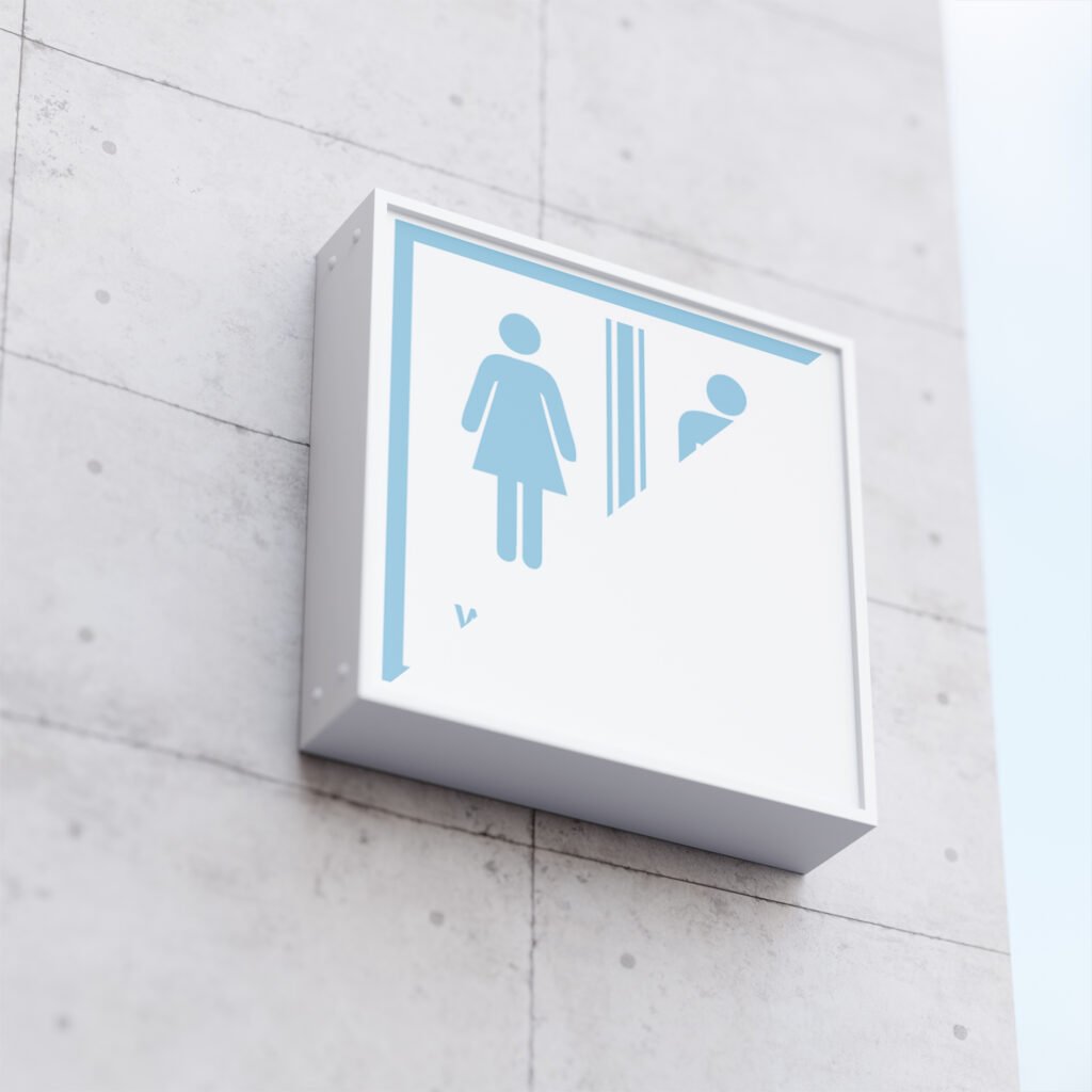 Editable Free Toilet Signage Mockup PSD Template