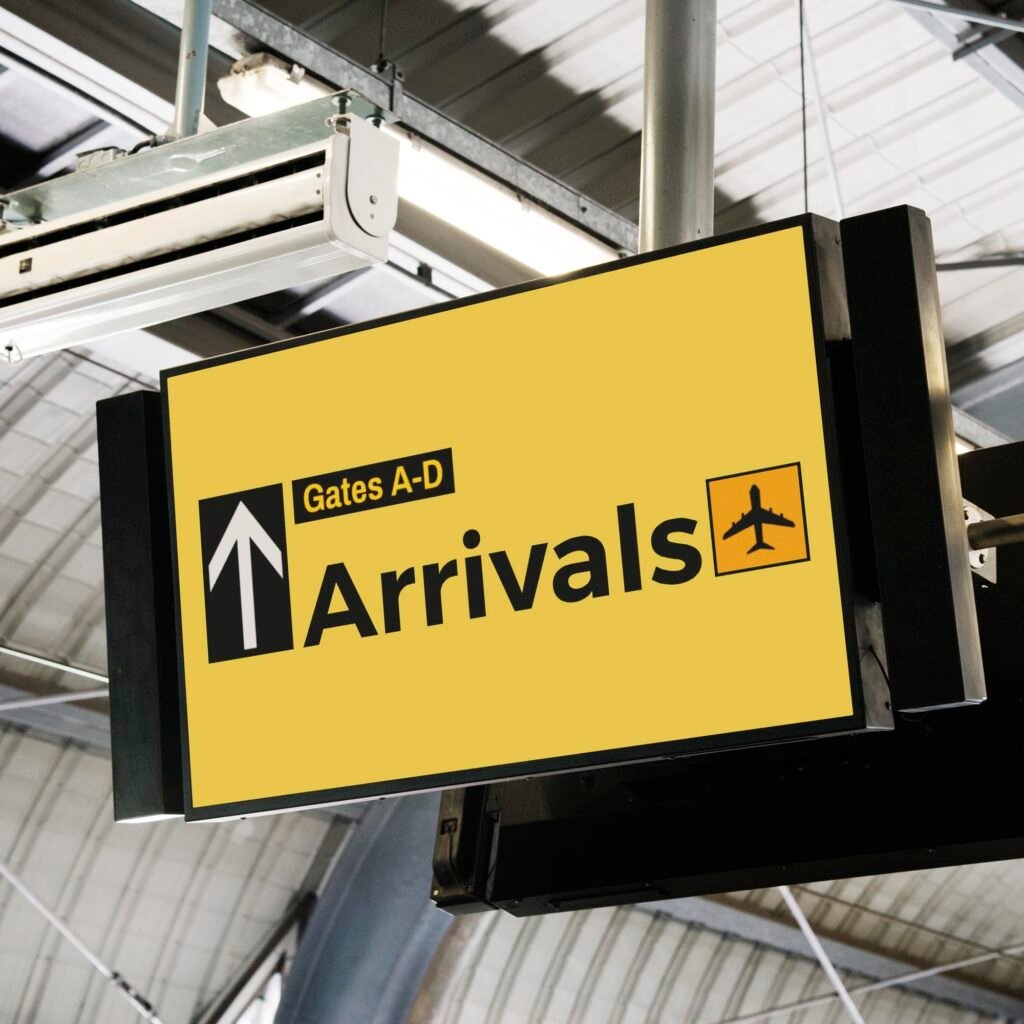 Free Airport Signage Mockup PSD Template