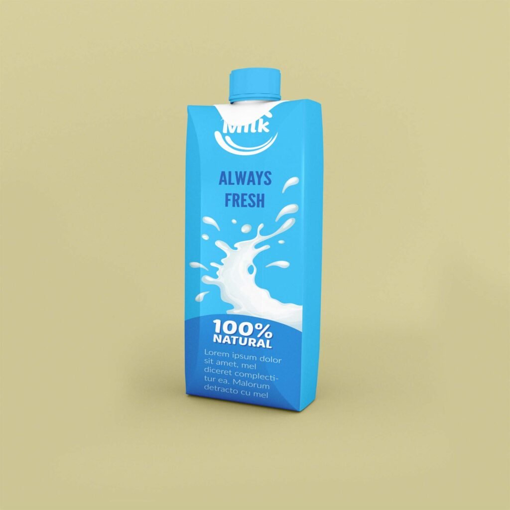 Free Milk Package Mockup PSD Template
