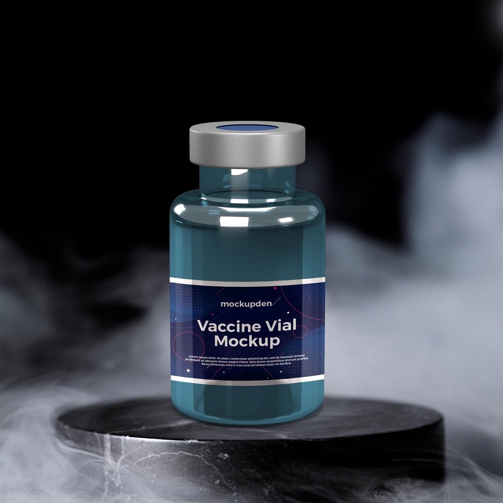 Free Vaccine Vial Mockup PSD Template