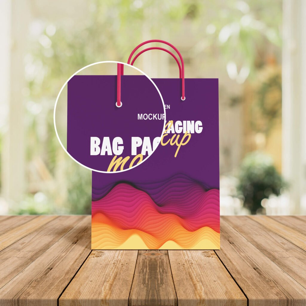 Close Up Of a Free Bag Packaging Mockup PSD Template