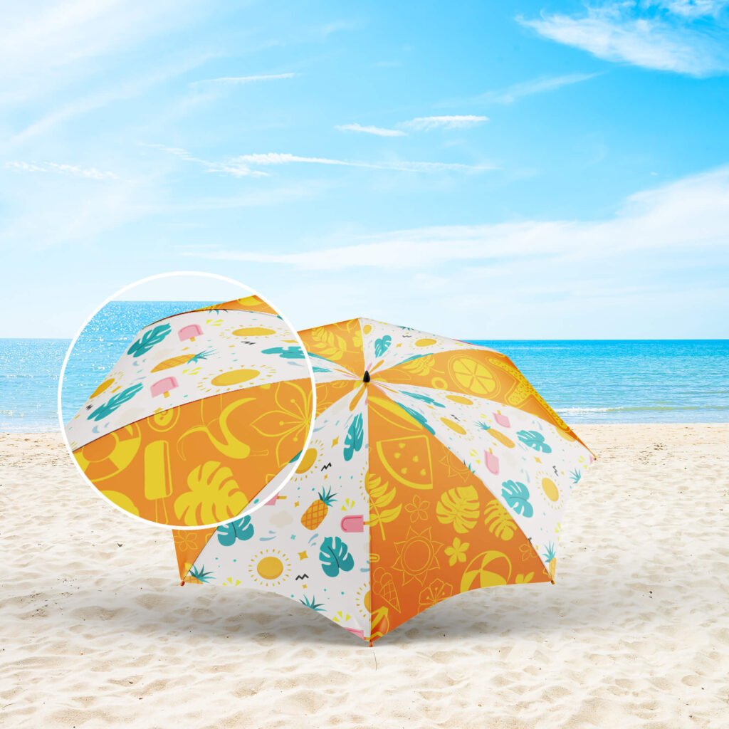 Close Up Of a Free Beach Umbrella Mockup PSD Template