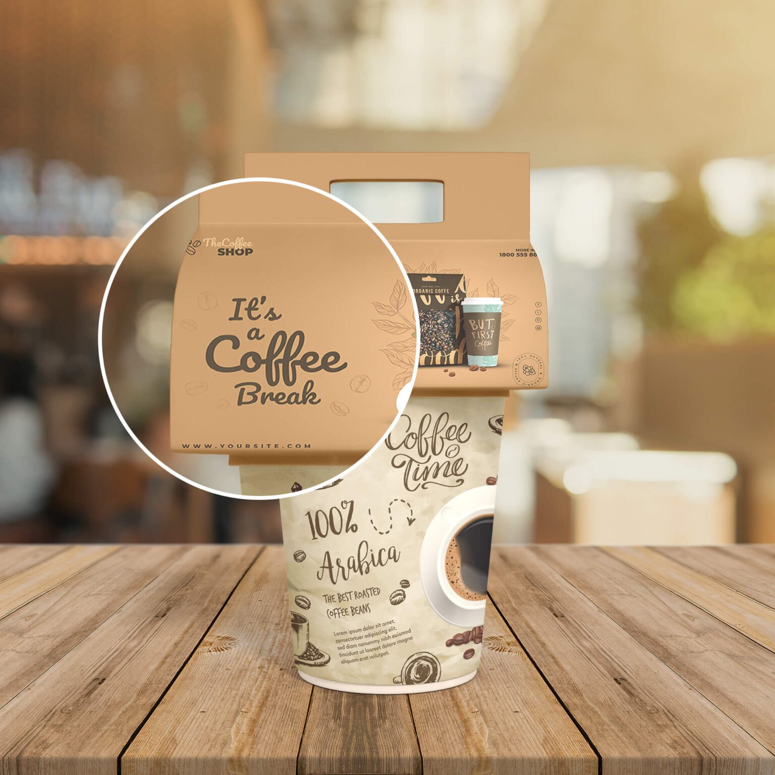 Free Cup Holder Mockup PSD Template Mockup Den