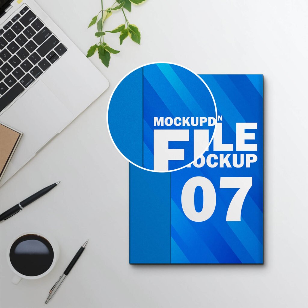 Close Up Of a Free File Mockup PSD Template