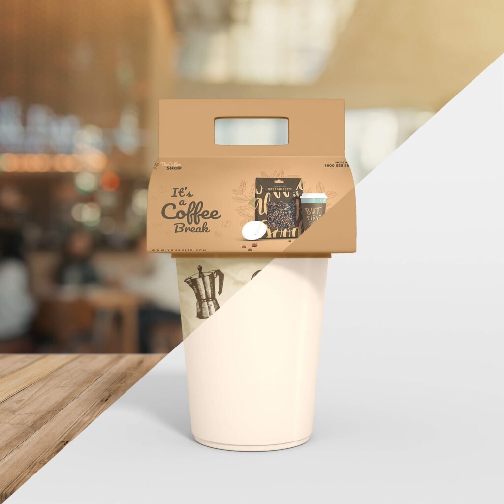Editable Free Cup Holder Mockup PSD Template