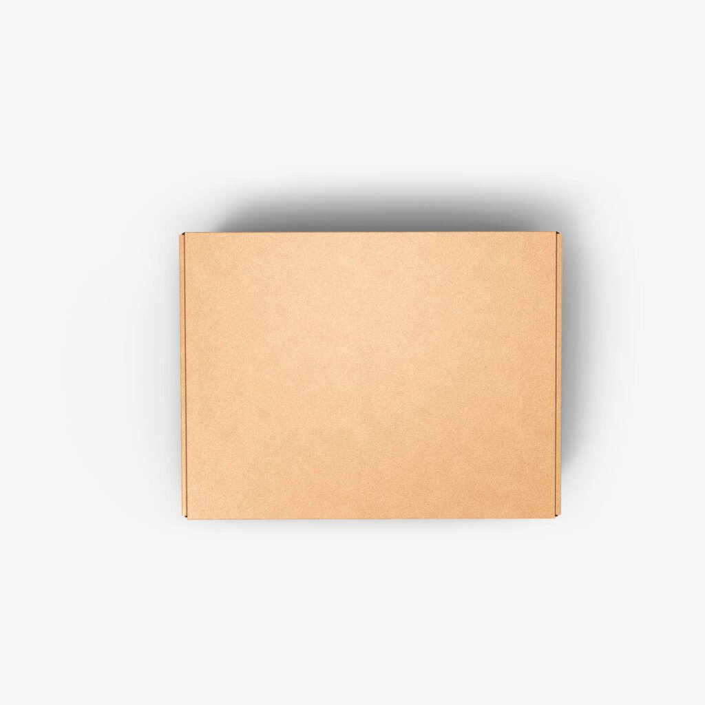 Blank Free Kraft Mailer Box Mockup PSD Template