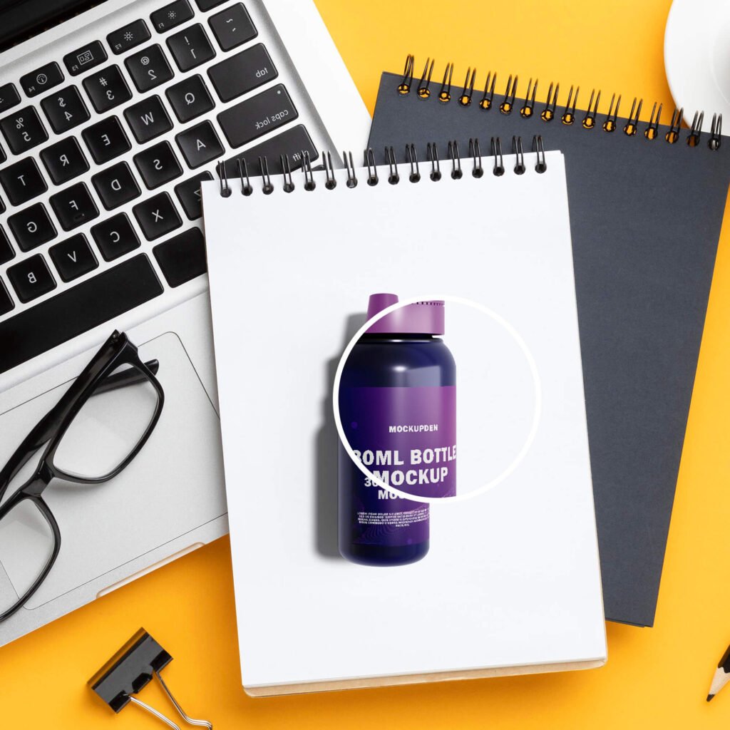 Close Up Of a Free 30ml Bottle Mockup PSD Template