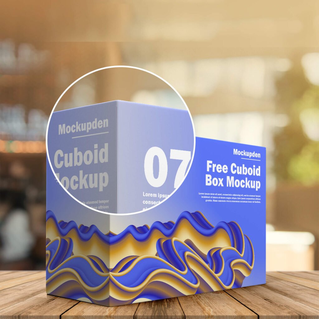 Close Up Of a Free Cuboid Box Mockup PSD Template
