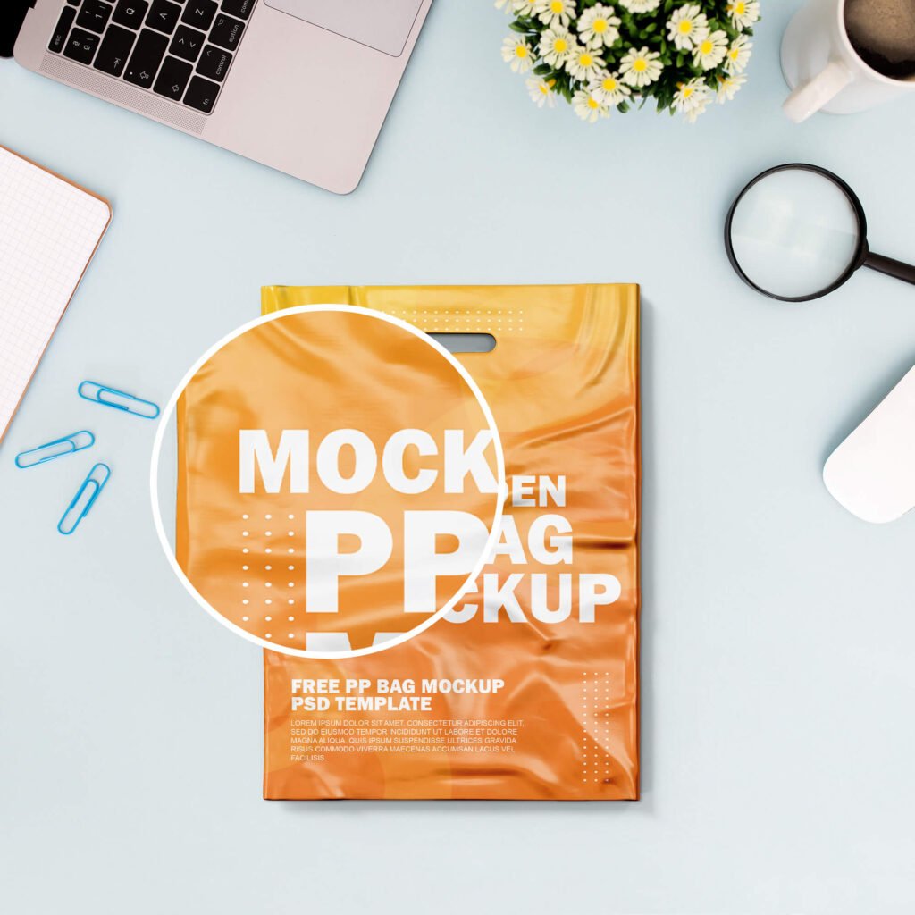 Close Up Of a Free PP Bag Mockup PSD Template