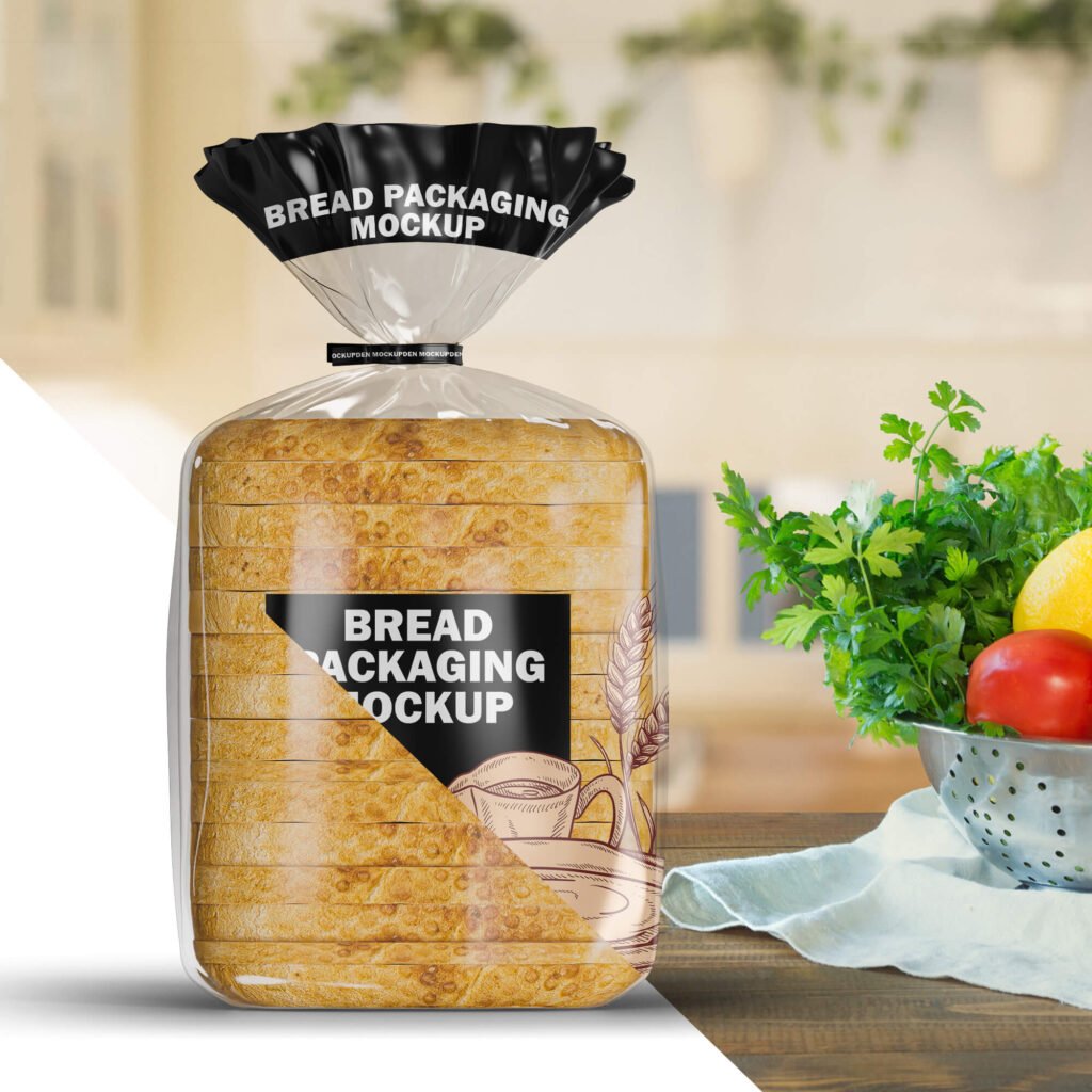 Editable Free Bread Packaging Mockup PSD Template