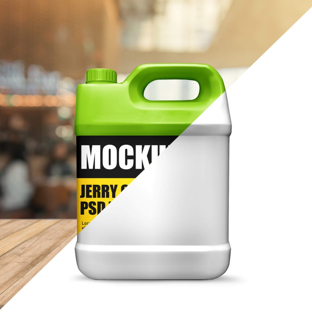 Editable Free Jerry Can Mockup PSD Template