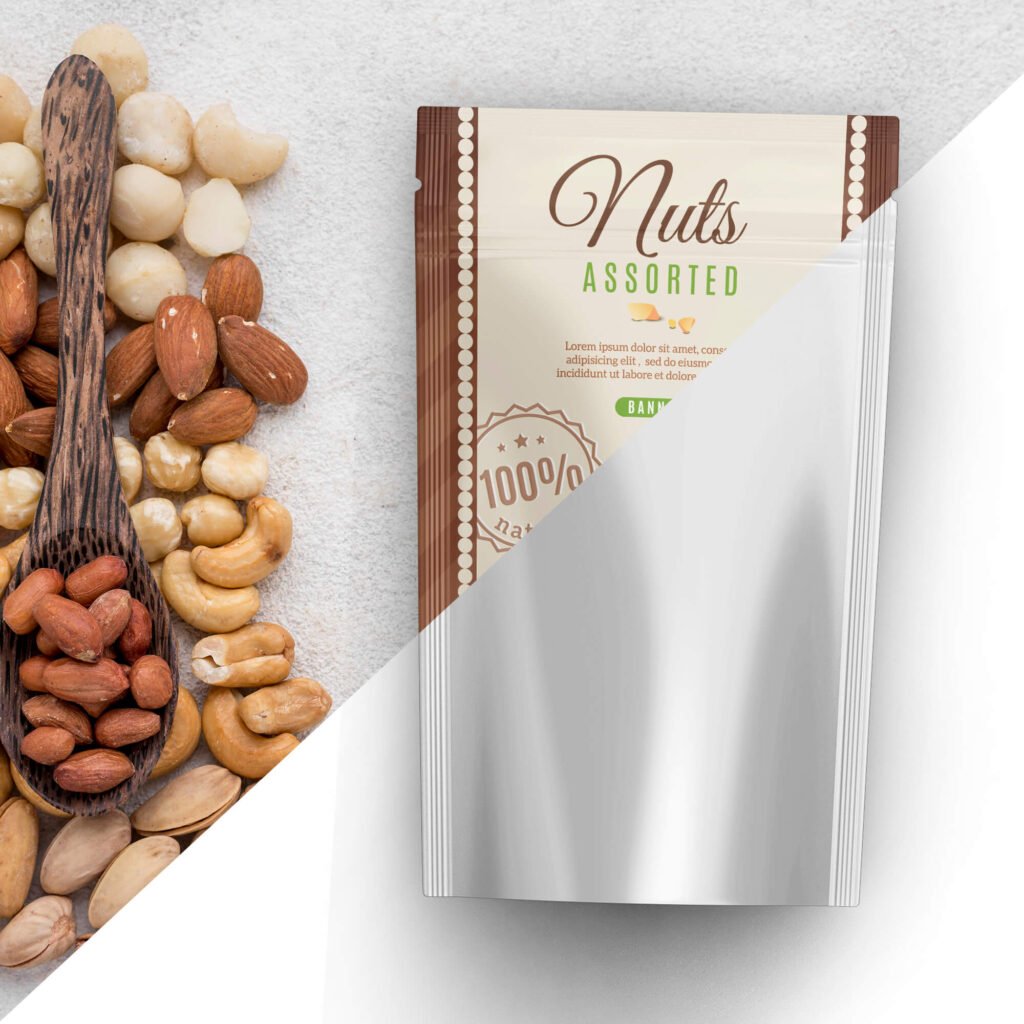 Editable Free Nuts Pouch Packaging Template
