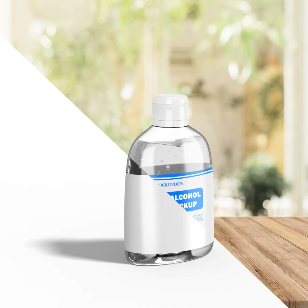 Editable Free Rubbing Alcohol Bottle Mockup PSD Template